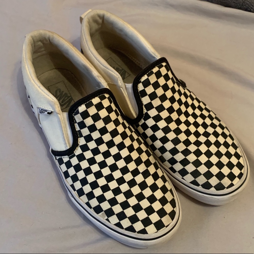 Checkerboard slip on Vans